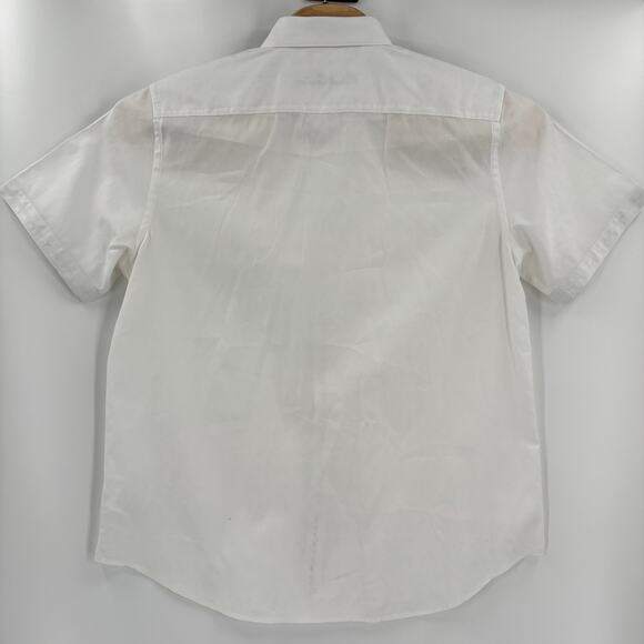 Robert Graham Mens XL Solid White Patterned Short Sleeve Button Up Shirt - Picture 5 of 5